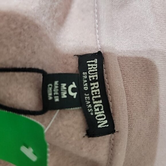 True Religion Size M Dusty Pink Half Zip Crop Sweatshirt NWT - Picture 2 of 8